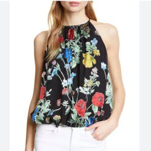 ALICE + OLIVIA Rosa Floral Print Silk Blend Halter Top